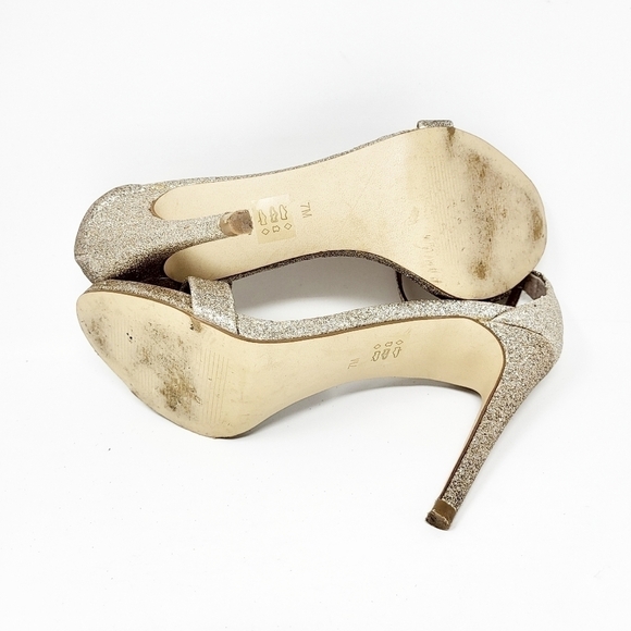 STEVE MADDEN Stecy gold glitter heels sandals - Picture 6 of 6